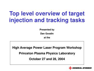 Top level overview of target injection and tracking tasks