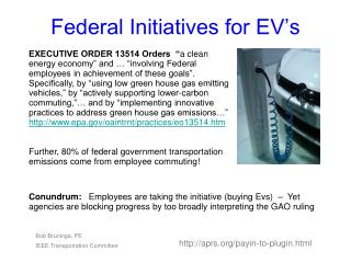 Federal Initiatives for EV’s