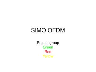 SIMO OFDM