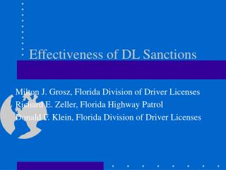 Effectiveness of DL Sanctions