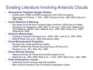 Existing Literature Involving Antarctic Clouds