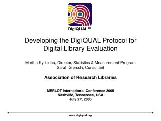 Developing the DigiQUAL Protocol for Digital Library Evaluation