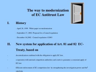 The way to modernization of EC Antitrust Law