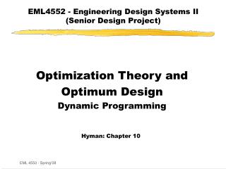 EML4552 - Engineering Design Systems II (Senior Design Project)