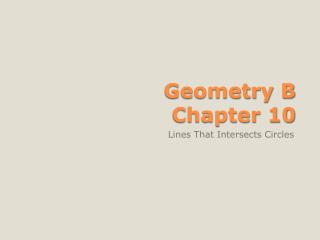 Geometry B Chapter 10