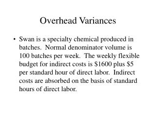 Overhead Variances