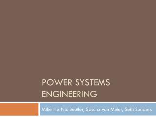 Power systems engineering