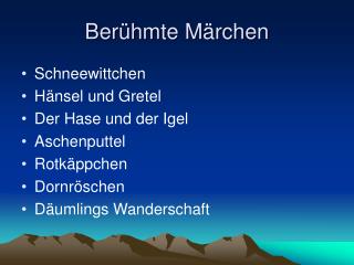 Berühmte Märchen