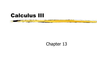 Calculus III