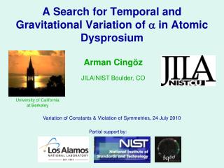 A Search for Temporal and Gravitational Variation of a in Atomic Dysprosium