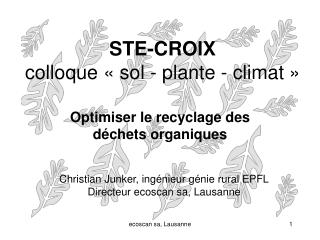 STE-CROIX colloque « sol - plante - climat »