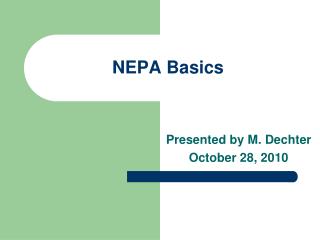 NEPA Basics