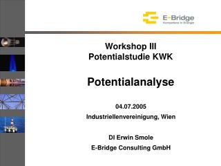 Workshop III Potentialstudie KWK Potentialanalyse