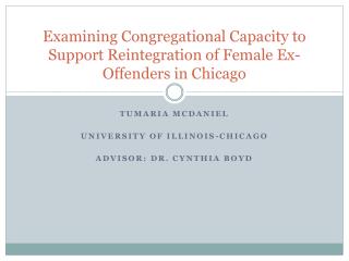 Examining Congregational Capacity to Support Reintegration of Female Ex-Offenders in Chicago