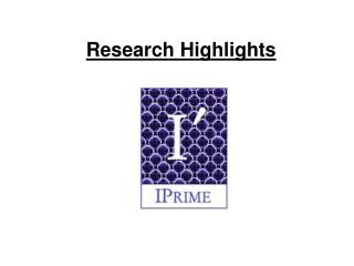 Research Highlights