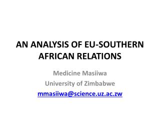An Analysis of EU-Southern African Relations