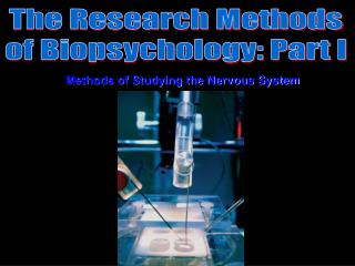 The Research Methods of Biopsychology: Part I