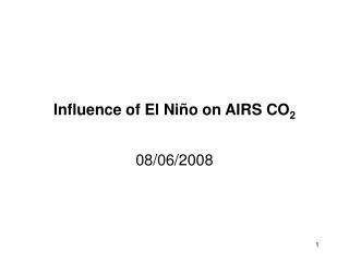 Influence of El Niño on AIRS CO 2