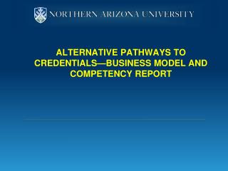 Alternative Pathways to Credentials—Business model and Competency Report