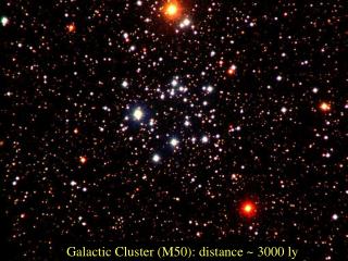 Galactic Cluster (M50): distance ~ 3000 ly
