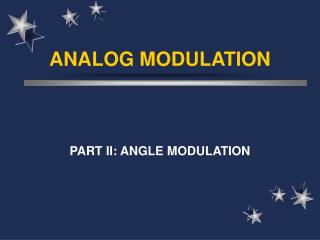 ANALOG MODULATION