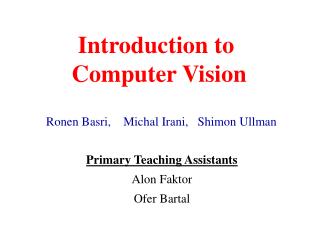 Introduction to Computer Vision