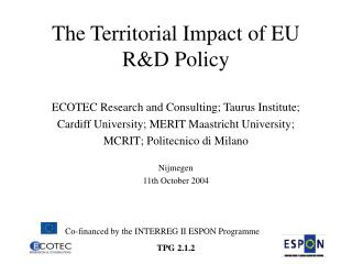 The Territorial Impact of EU R&amp;D Policy