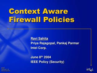 Context Aware Firewall Policies