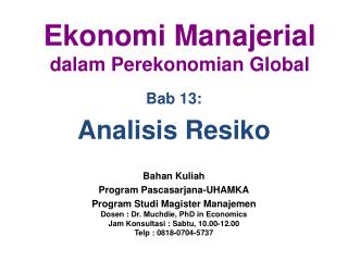 Bab 13: Analisis Resiko