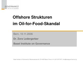 Offshore Strukturen im Oil-for-Food-Skandal