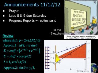 Announcements 11/12/12