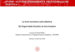 AFORM - SETTORE ORDINAMENTI E PROGRAMMAZIONE DIDATTICA