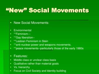 “New” Social Movements