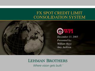 FX SPOT CREDIT LIMIT CONSOLIDATION SYSTEM