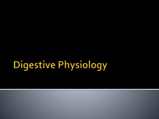 Digestive Physiology