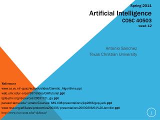 Spring 2011 Artificial Intelligence COSC 40503 week 12