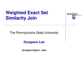 Weighted Exact Set Similarity Join