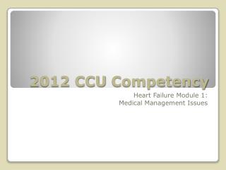 2012 CCU Competency