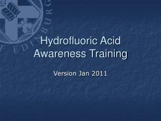 Hydrofluoric Acid Awareness Training