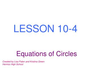 LESSON 10-4