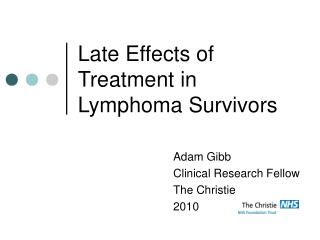 Late Effects of Treatment in Lymphoma Survivors