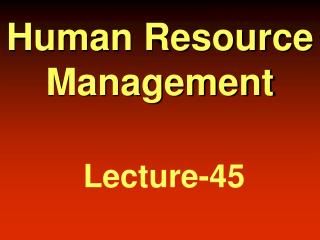 Human Resource Management