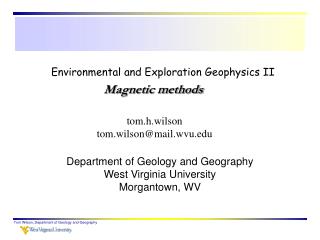 Environmental and Exploration Geophysics II