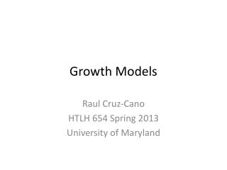 Growth Models