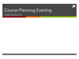 Course Planning Evening