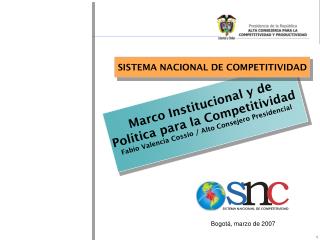 SISTEMA NACIONAL DE COMPETITIVIDAD