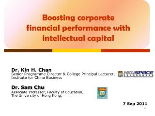 Boosting corporate financial performance with intellectual capital