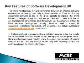 Key Features of Software Development UK