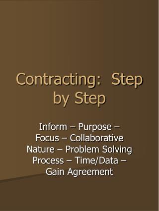 Contracting: Step by Step