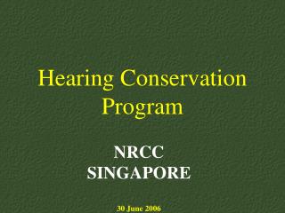 Hearing Conservation Program